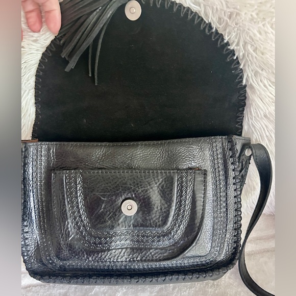 NWOT Patricia Nash Black Leather Hand Tooled Shoulder Bag Crossbody Purse Cover - Picture 5 of 17